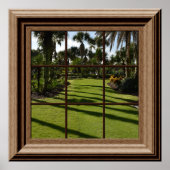 Poster Faux Window Palmiers Grass Tropiques Repos Vue (Devant)