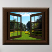 Poster Faux Window Paysage paisible Zen (Devant)