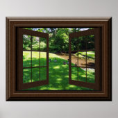 Poster Faux Window Peaceful Green Grass Canards (Devant)