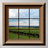 Poster Faux Window Vue Fake Vignoble paysage Tranquille (Devant)