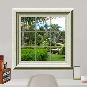 Poster Faux Window Zen Tropical Landscape Relaxing