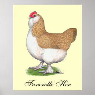 Poster Faverolle Hen