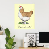 Poster Faverolle Hen (Bureau à domicile)