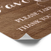 Poster Faveur Baby shower Signal rose Aquarelle Bois (Coin)