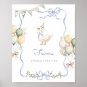 Poster Faveur Blue One Silly goose fête d'anniversaire (Devant)