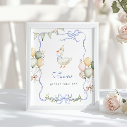 Poster Faveur Blue One Silly goose fête d'anniversaire