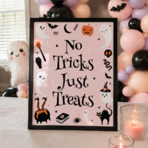 Poster Faveur de Baby Shower Halloween Pas de Blagues, Ri