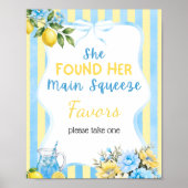Poster Faveur de mariage Floral Blue Main Squeeze (Devant)