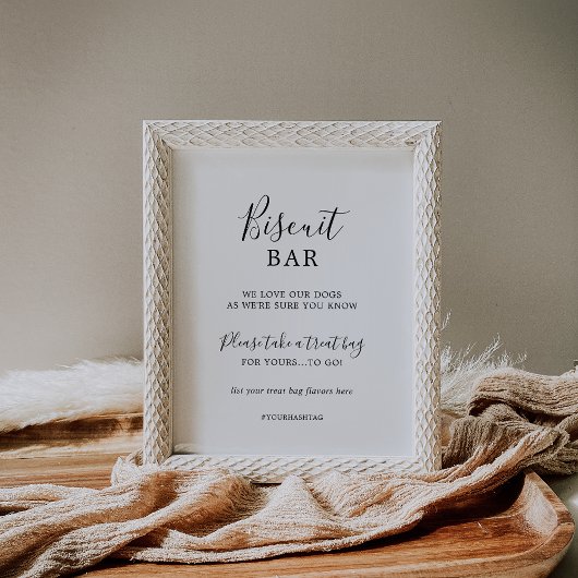 Poster Faveur de mariage pour chien en barre de biscuits