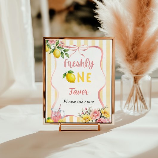 Poster Faveur de premier anniversaire Freshly One avec un