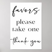 Poster Faveurs de Baby Shower avec écriture simple modern (Devant)