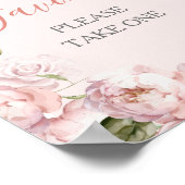 Poster Faveurs de Baby Shower Fille Fleurs Roses Bébé en  (Coin)