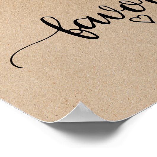 Poster Faveurs de calligraphie kraft fausses simples (Coin)