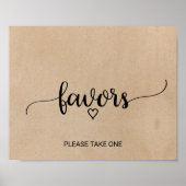 Poster Faveurs de calligraphie kraft fausses simples (Devant)