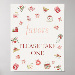 Poster Faveurs de douche bébé dessert cerise sucrée