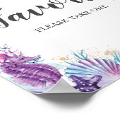 Poster Faveurs de fête d'anniversaire rose violet sous la (Coin)