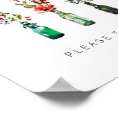 Poster Faveurs de fleurs sauvages de script élégant moder (Coin)
