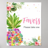 Poster Faveurs de l'ananas floral tropical (Devant)