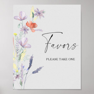 Poster Faveurs de mariage bohème aquarelle, prenez-en une