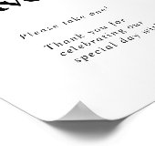 Poster Faveurs De Mariage Typographie Noire Moderne (Coin)