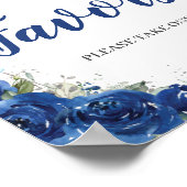 Poster Faveurs de Quinceañera Papillons Floraux Bleu Roya (Coin)