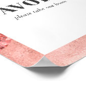 Poster Faveurs de Rose Gold, Blush & Sequin pour Baby Sho (Coin)