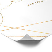 Poster Faveurs de signe de mariage Géométrique Vert Doré  (Coin)