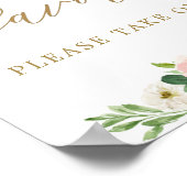 Poster Faveurs de traitement floral aquarelle Blush éléga (Coin)