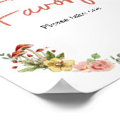 Poster Faveurs du Baby shower de champignons Fleurs sauva (Coin)