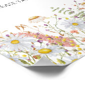 Poster Faveurs fleurs sauvages du Baby shower (Coin)