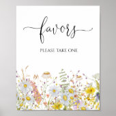 Poster Faveurs fleurs sauvages du Baby shower (Devant)