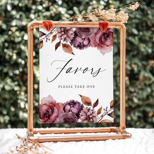Poster Faveurs florales d'automne rustiques Panneau de fa