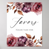 Poster Faveurs florales d'automne rustiques Panneau de fa (Devant)