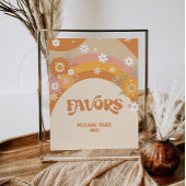 Poster Faveurs hippy pour bébé super rétro