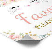 Poster Faveurs - Prendre un / lapin rose floral mignon la (Coin)