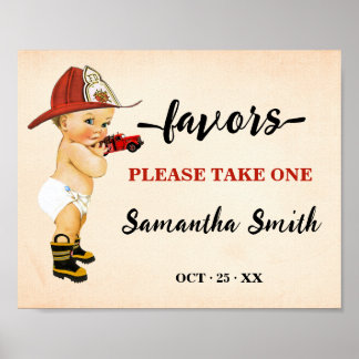 Poster Faveurs S'il vous plaît prendre un Baby shower pom