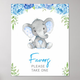 Poster Faveurs S'Il Vous Plaît Prendre Un Elephant Baby B