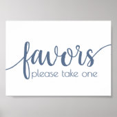Poster Faveurs simples | Dusty Blue Wedding Party Event (Devant)