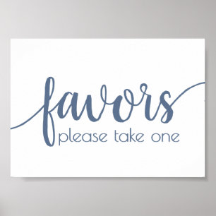 Poster Faveurs simples   Dusty Blue Wedding Party Event