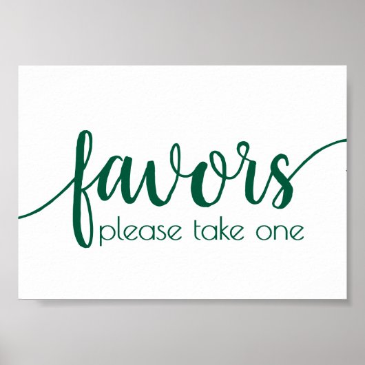 Poster Faveurs simples | Hunter Green Wedding Party Event (Devant)