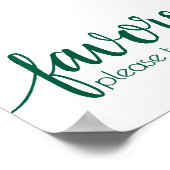 Poster Faveurs simples | Hunter Green Wedding Party Event (Coin)