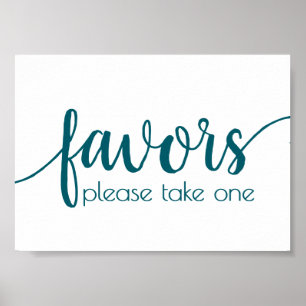 Poster Faveurs simples Turquoise Aqua Wedding Party Eve