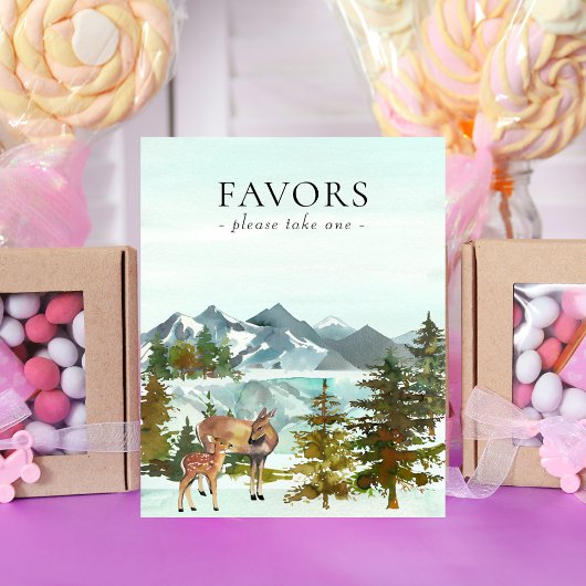 Poster Faveurs Table Adventure Rustic Deer Baby shower