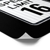 Poster Favor party sign 16th Birthday Speed Limit  (Coin)