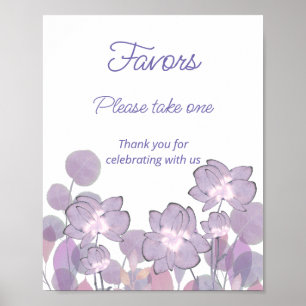 Poster Favoris blush mauve violet floral Prenez-en un