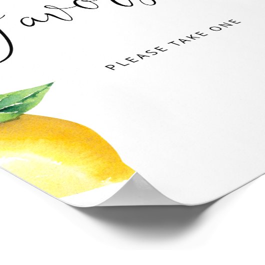 Poster Favoris citron aquarelle. Favoris d'agrumes (Coin)