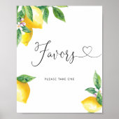 Poster Favoris citron aquarelle. Favoris d'agrumes (Devant)