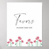 Poster Favoris de mariage à l'aquarelle, veuillez en pren (Devant)