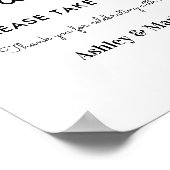 Poster Favoris Panneau d'Affiche de Mariage Noir et Blanc (Coin)