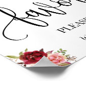 Poster Favoris signe mariage réception boho marsala (Coin)